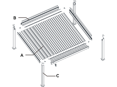 Пергола с жалюзи F150 Light-type Индивидуальный размер