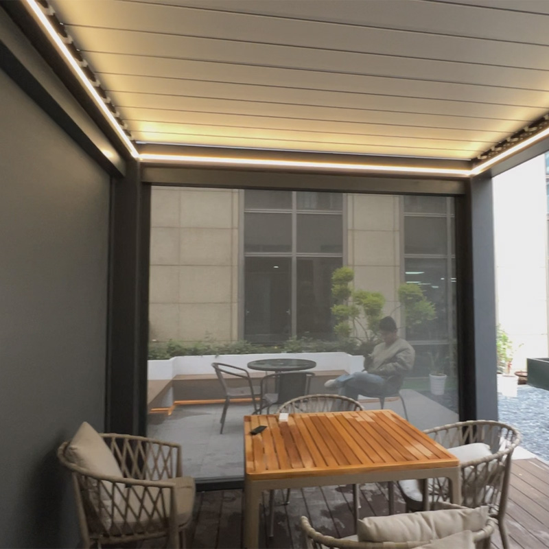 Перголы с откидной крышкой и складные для террас офисов в Ханчжоу